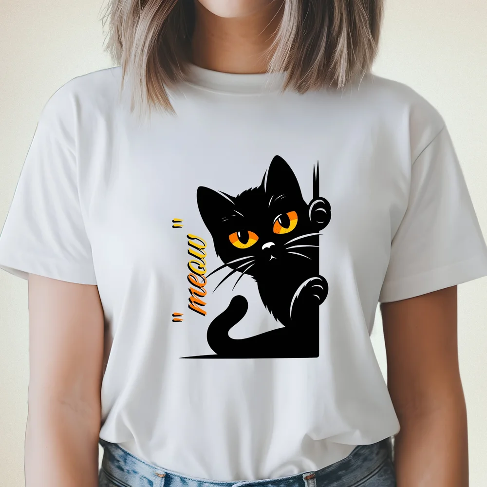 Black Cat Graphic T-Shirt HALLOWEEN
